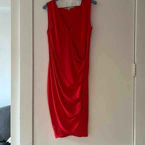 Rachel Roy Draped Sheath Dress Stretch Tulip Hem - Picture 1 of 11